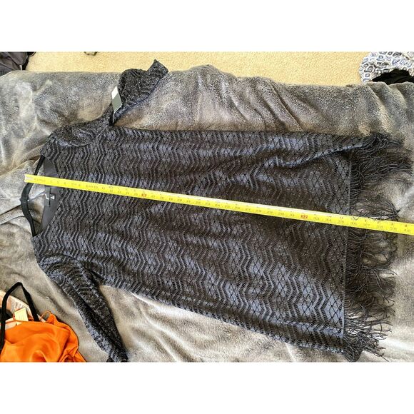 GNU NWT Black Sparkle Fringe Crochet Shift Dress, Size Medium, MSRP $60 - Picture 8 of 9